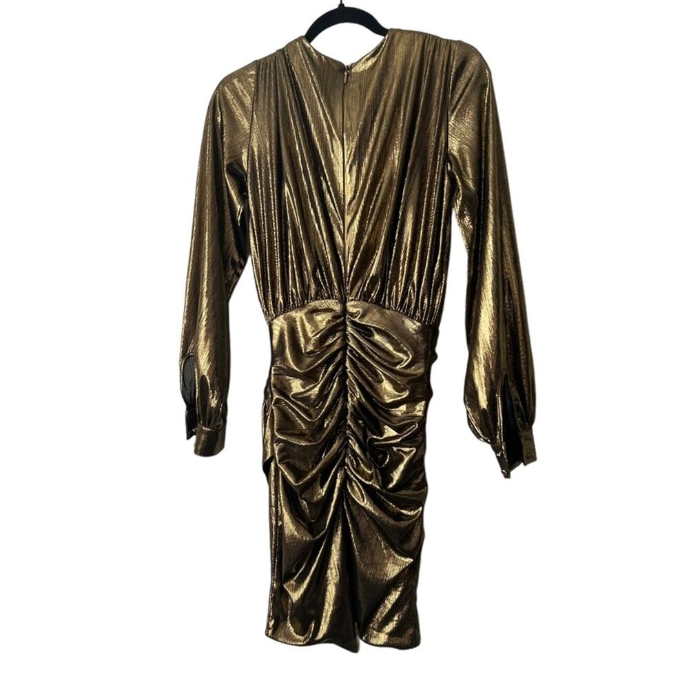 House Of CB London ALVONA
Metallic Bronze Drape Mini Dress Size S - Picture 4 of 11